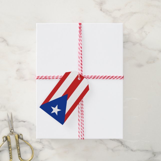 Puerto Rico-Flaggen-Geburtstag Geschenkanhänger (Mit Garn)