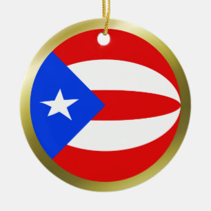 Puerto Rico-Flaggen-Schmuck Keramik Ornament