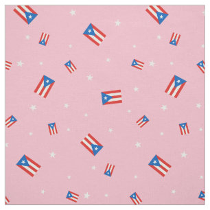 Puerto-Rico-Flaggen und Sterne Rosa Stoff