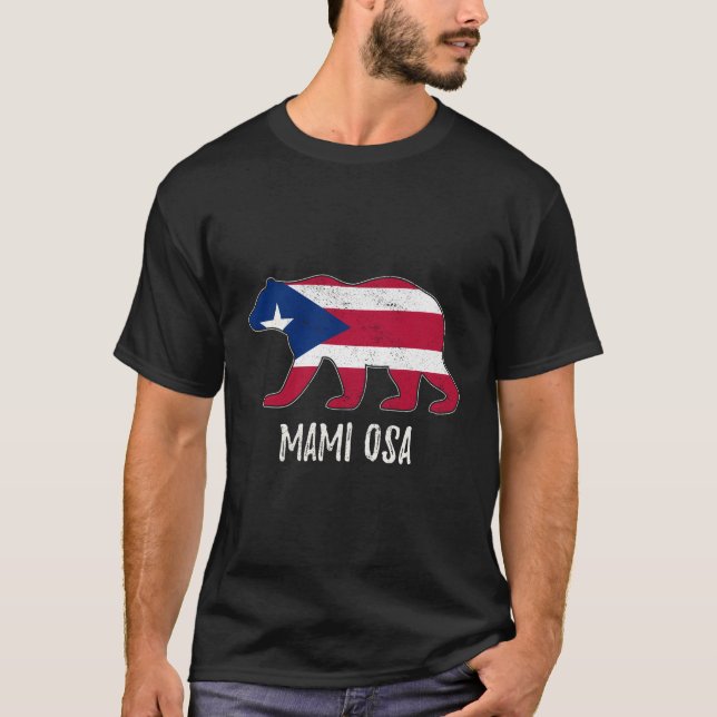 Puerto Rico Flaggenbär Puerto Rico Mama Long Sleev T-Shirt (Vorderseite)