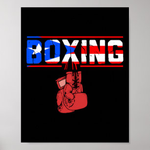 Puerto Rico Flaggenboxers Boxhandschuhe gestört V Poster
