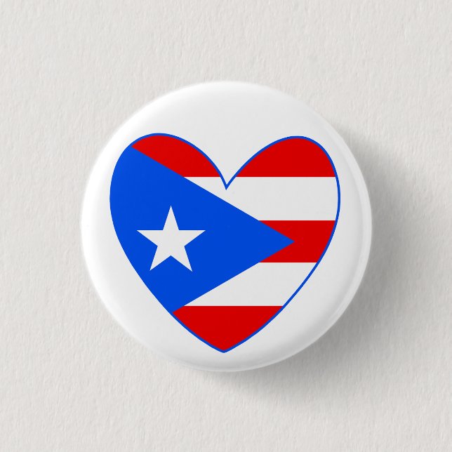 Puerto-Rico-Flaggenherz Button (Vorderseite)