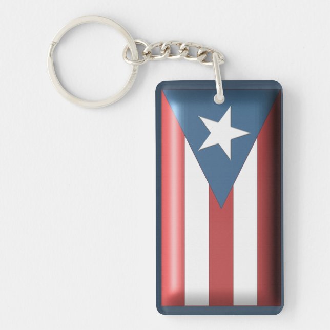 Puerto-Rico-Flaggenkette Schlüsselanhänger (Vorderseite)