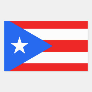 Puerto Rico Flaggenkleber Rechteckiger Aufkleber