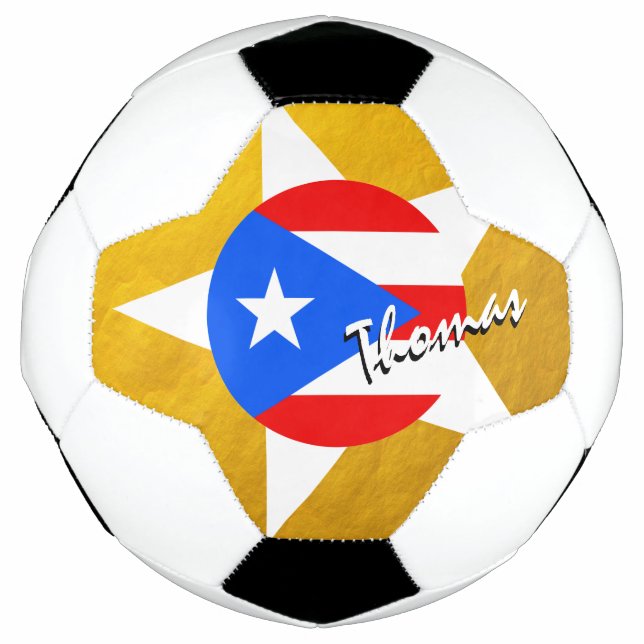 Puerto Rico Football & Gold Puerto Rico Flag Fußball (Vorderseite)
