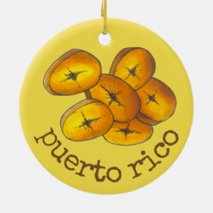 Puerto Rico Fried Plantains Tostones Küche Keramik Ornament