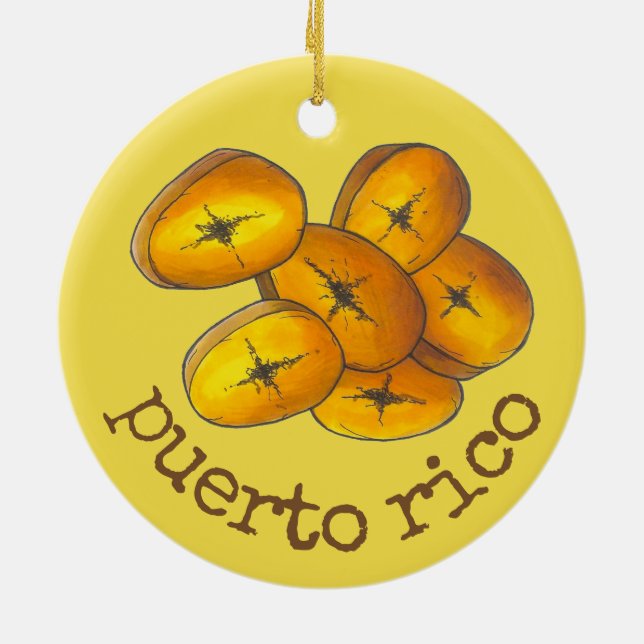 Puerto Rico Fried Plantains Tostones Küche Keramik Ornament (Hinten)