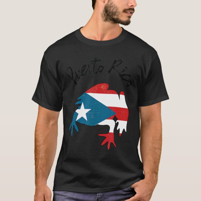 Puerto Rico Frog Coqui Flag Boriqua Insel Taino W T-Shirt (Vorderseite)