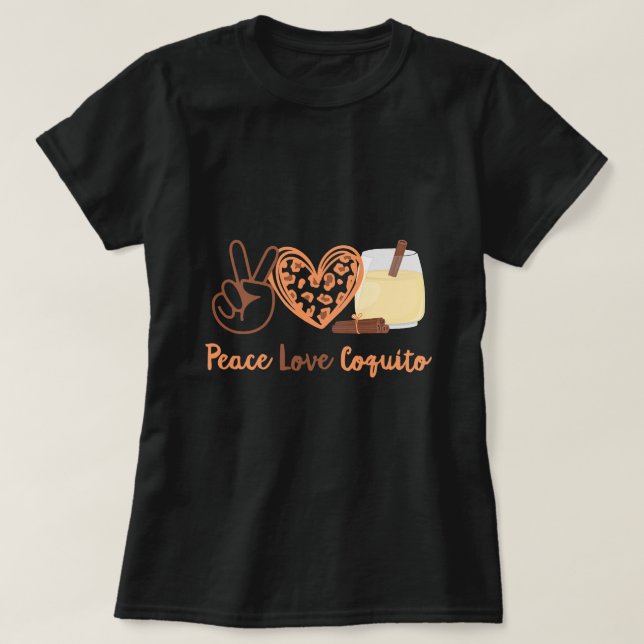 Puerto Rico Funny Coquito Liebe T-Shirt (Design vorne)