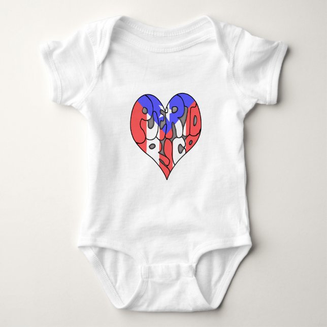 Puerto Rico Graffiti Herz Baby Strampler (Vorderseite)