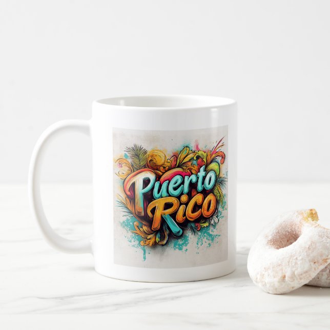 Puerto Rico Graffiti Vibes: Island Street Art Ed Kaffeetasse (Mit Donut)