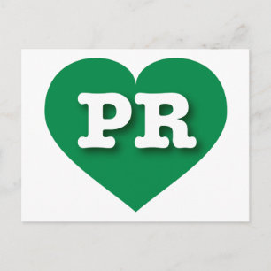 Puerto Rico Green Heart - I Liebe PR Postkarte