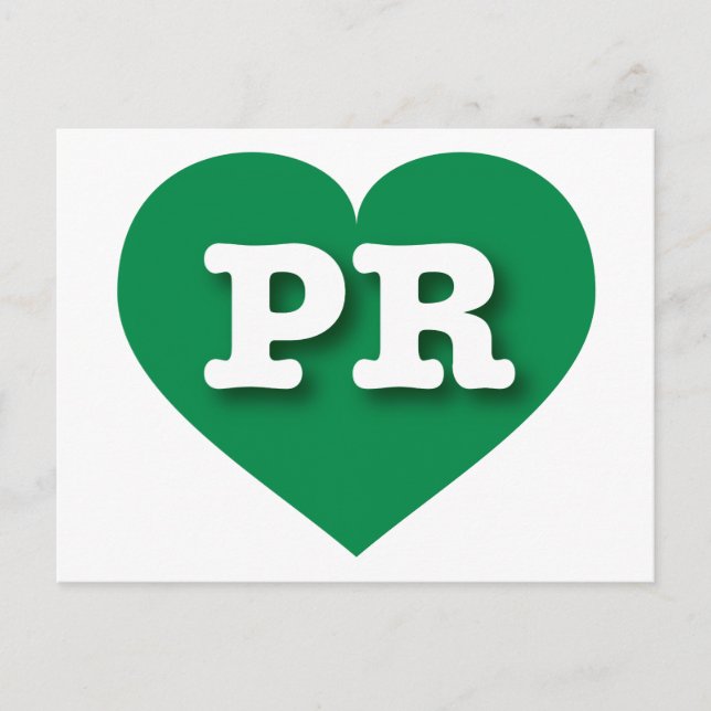 Puerto Rico Green Heart - I Liebe PR Postkarte (Vorderseite)