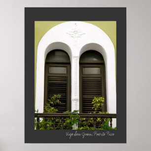 Puerto Rico Grüne spanische Architektur Fenster Poster