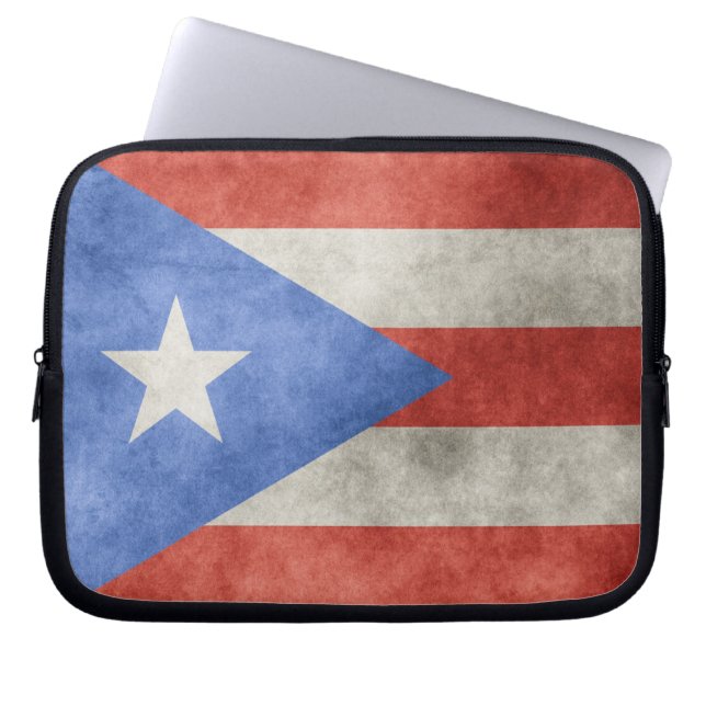 Puerto Rico Grunge Flag Laptopschutzhülle (Vorderseite)