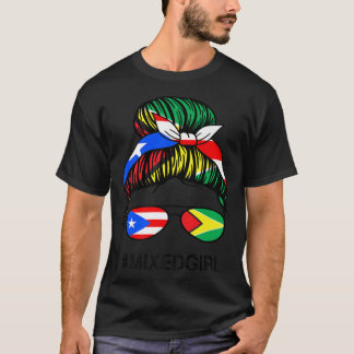 Puerto Rico Guyana Flag Puerto Rico Guyana Mess T-Shirt