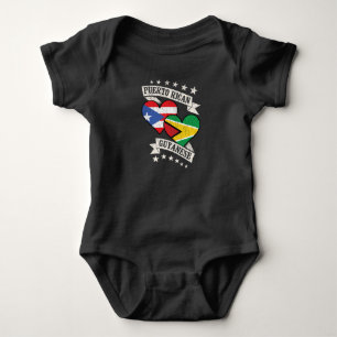 Puerto Rico Guyanese Herzflags Puerto Rico Guya Baby Strampler