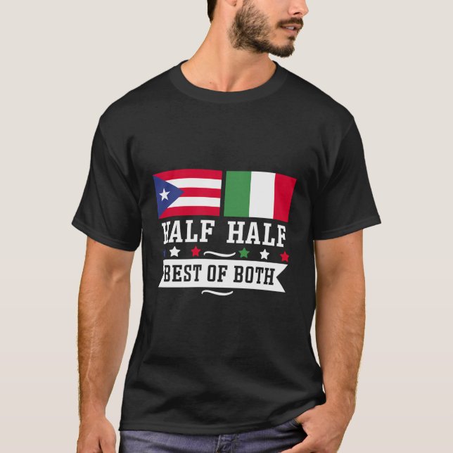 Puerto Rico Halb Italienisch für das stolze Erbe T-Shirt (Vorderseite)
