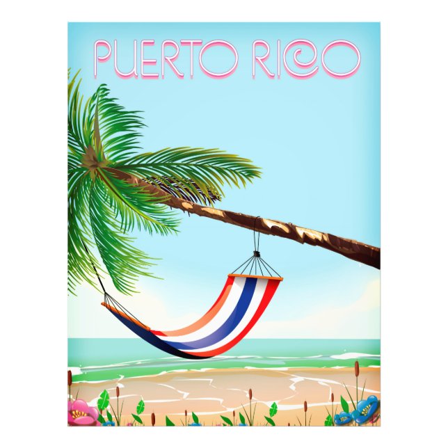 Puerto Rico Hammock Reiseplakat Fotodruck (Vorne)