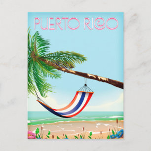 Puerto Rico Hängematte Reiseplakat Postkarte