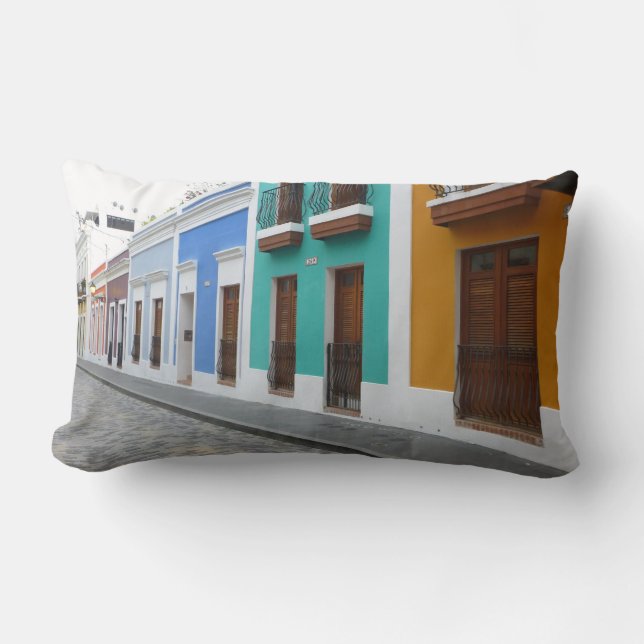 Puerto Rico Häuser in der Altstadt von San Juan Lendenkissen (Vorderseite)