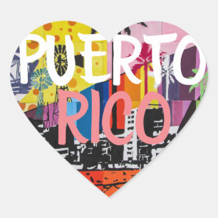 Puerto Rico Heart Stickers