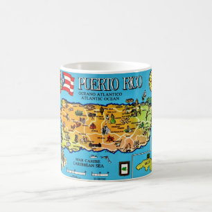 Puerto Rico Hellblau Karte Kaffeetasse