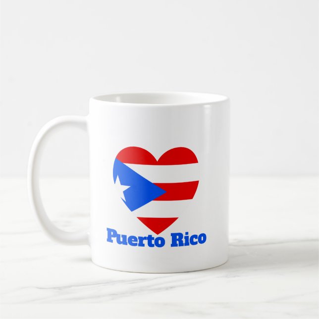Puerto Rico Herart Flag Kaffeetasse (Links)