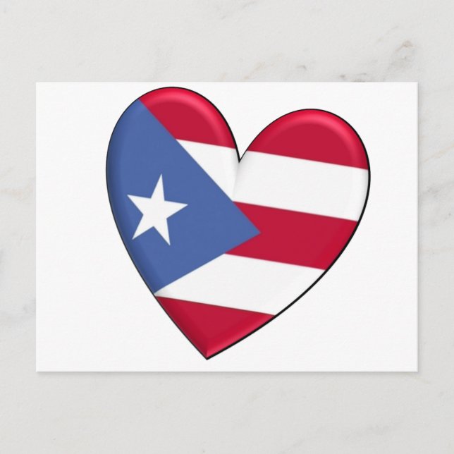 Puerto Rico Herart Flag Postkarte (Vorderseite)