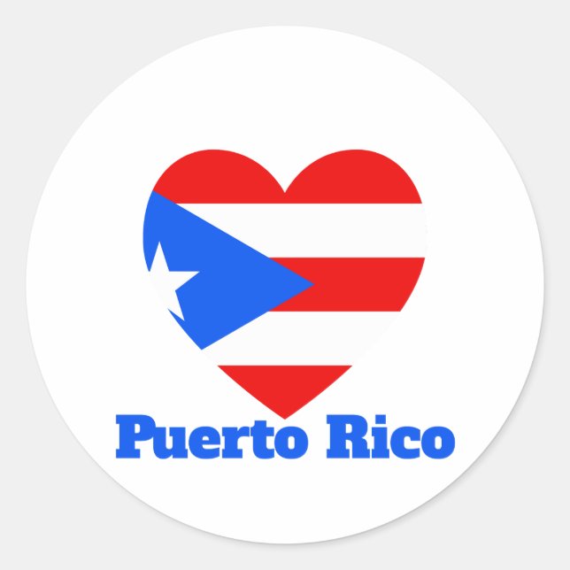 Puerto Rico Herart Flag Runder Aufkleber (Vorderseite)