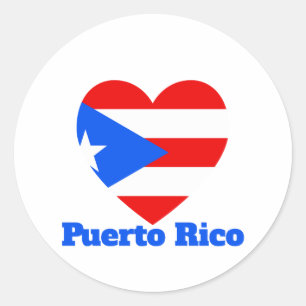 Puerto Rico Herart Flag Runder Aufkleber