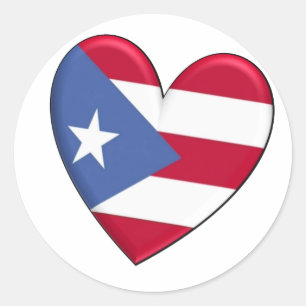 Puerto Rico Herart Flag Runder Aufkleber