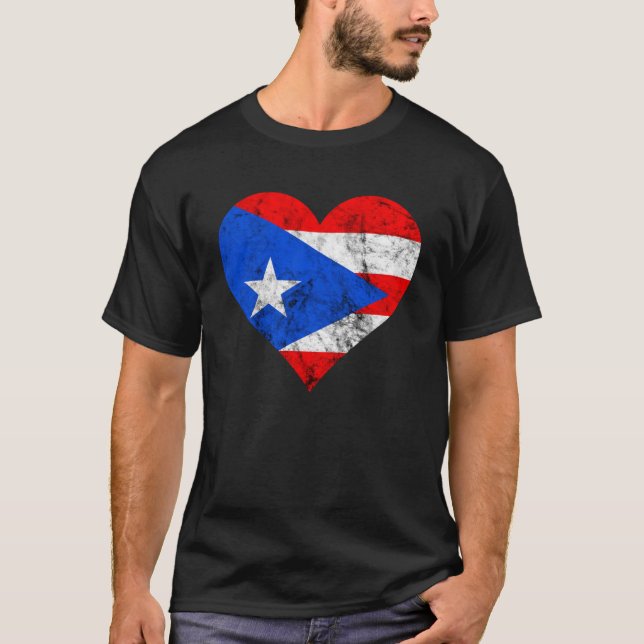Puerto Rico Herz Puerto Ricaner Puertorro Flag Bo T-Shirt (Vorderseite)