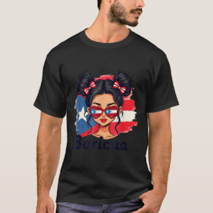 Puerto Rico Hispanic Heritage Unordentlicher Dutt T-Shirt