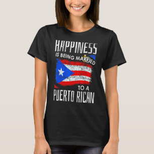 Puerto Rico Husband Ehefrau Glück Verheiratet Puer T-Shirt