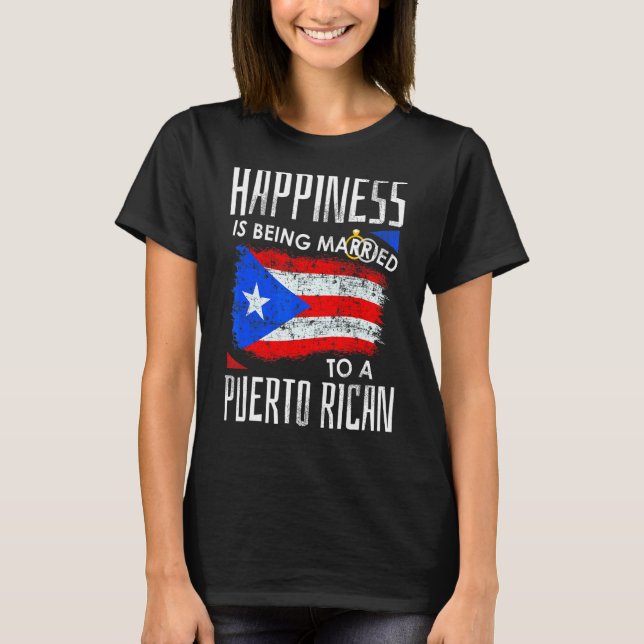 Puerto Rico Husband Ehefrau Glück Verheiratet Puer T-Shirt (Vorderseite)