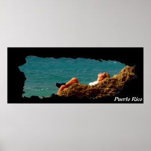 Puerto Rico Insel Karte Entspannen Poster