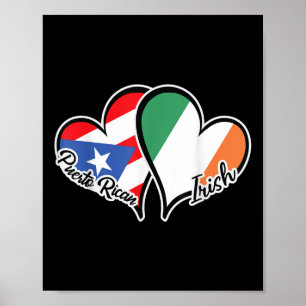 Puerto Rico Irland Flagge Halb Puerto Rico Halb Ir Poster