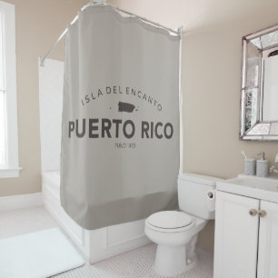 Puerto Rico Isla del Encanto Braun Duschvorhang