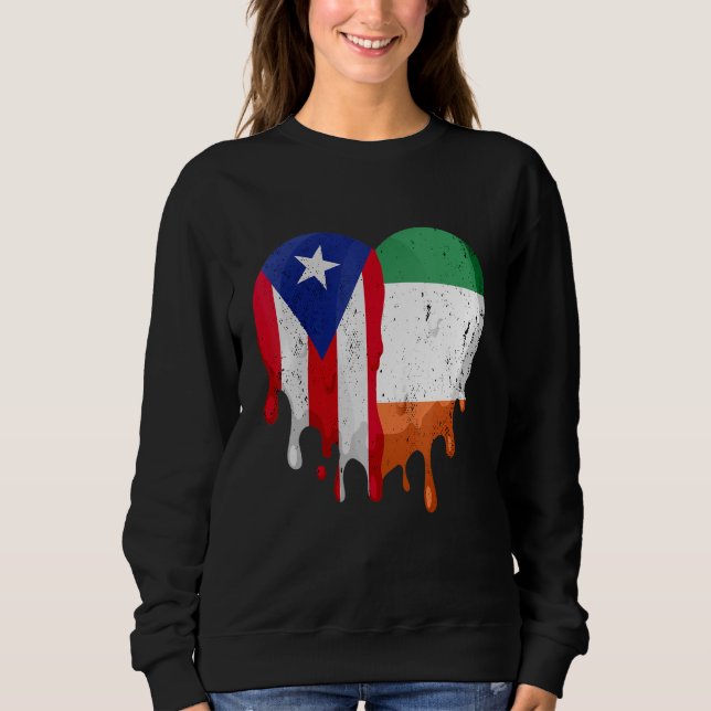 Puerto Rico Italy Flag Heart Citizen Grown Patriot Sweatshirt (Vorderseite)