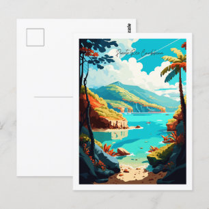 Puerto Rico Karibik vintage Reiseillustration Postkarte