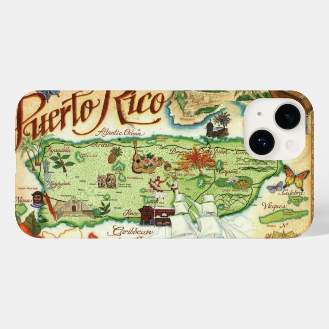 Puerto Rico Karte Case-Mate iPhone Hülle (Rückseite (Horizontal))