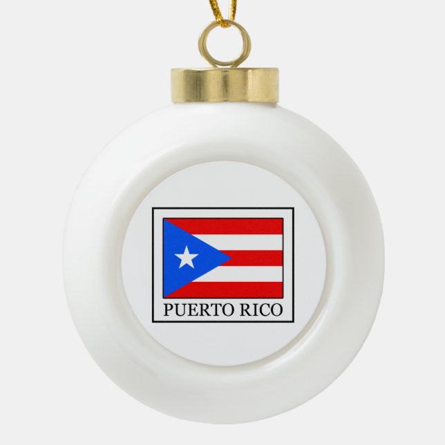 Puerto Rico Keramik Kugel-Ornament (Vorderseite)