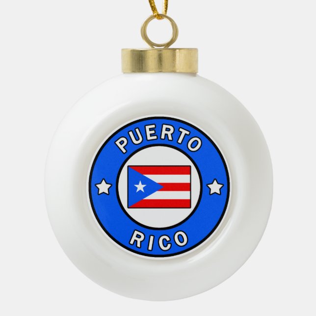 Puerto Rico Keramik Kugel-Ornament (Vorderseite)