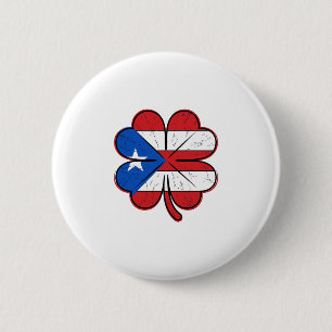 Puerto Rico Kleeblattflagge Vintage Gravur Vektor Button