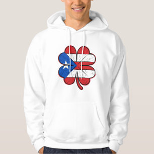 Puerto Rico Kleeblattflagge Vintage Gravur Vektor  Hoodie