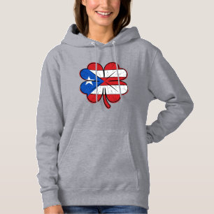 Puerto Rico Kleeblattflagge Vintage Gravur Vektor  Hoodie