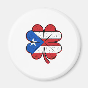 Puerto Rico Kleeblattflagge Vintage Gravur Vektor Magnet