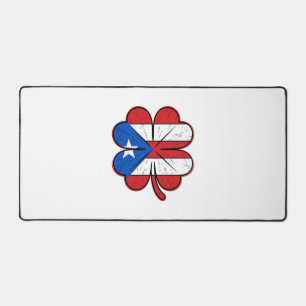 Puerto Rico Kleeblattflagge Vintage Gravur Vektor  Schreibtischunterlage