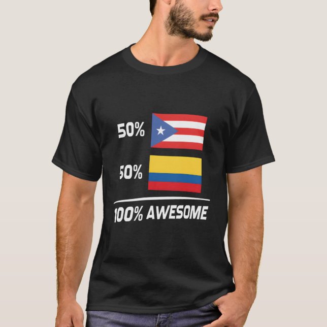 Puerto Rico Kolumbianische Flagge Puerto Rico Kolu T-Shirt (Vorderseite)